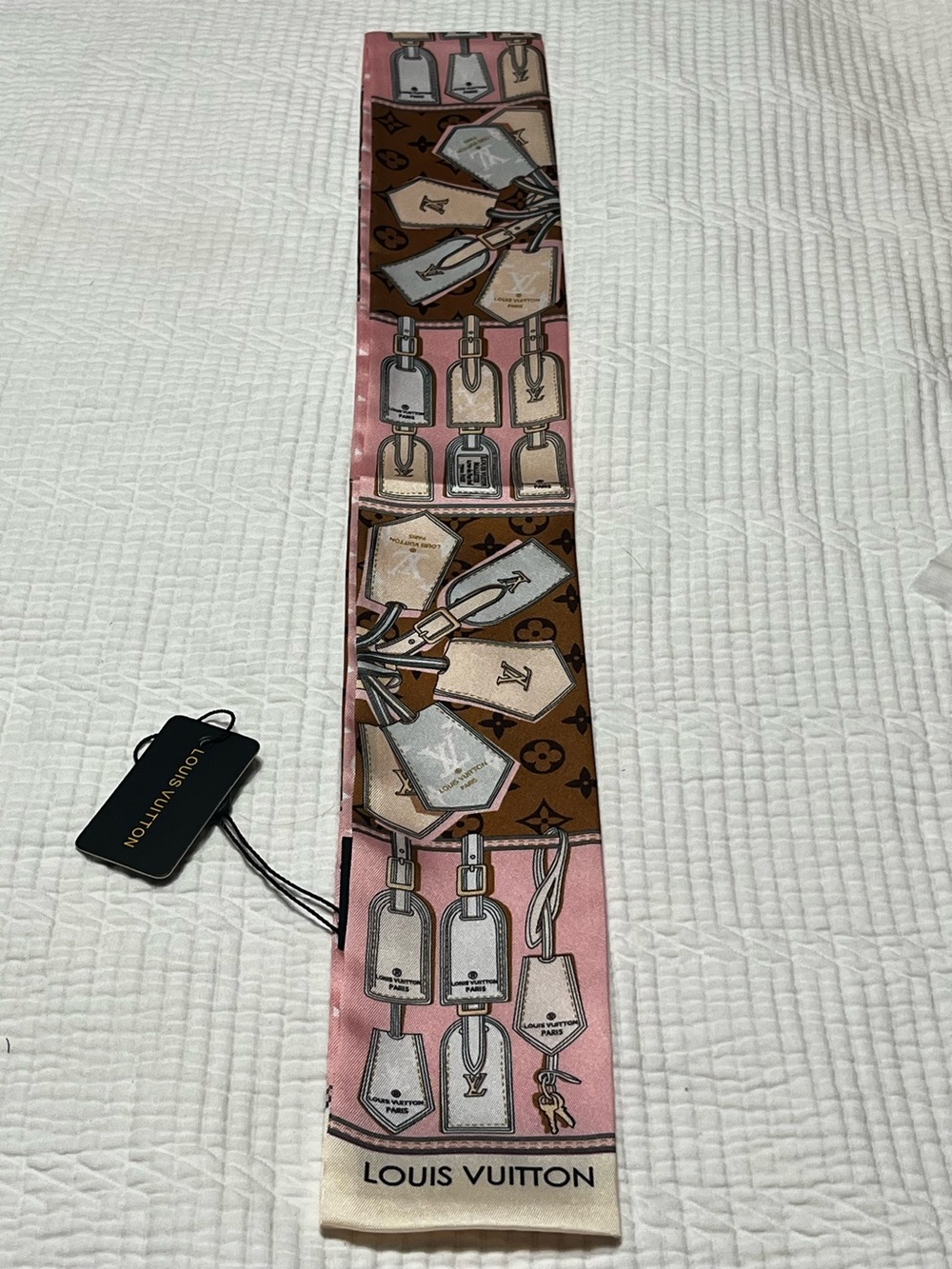 Louis Vuitton* Copy Pink and Brown Monogram Scarf Bandeau